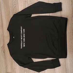 THURSDAY BOOT‎ Black Embroidered Mens Western Sz S Long Sleeve Shirt Sweatshirt